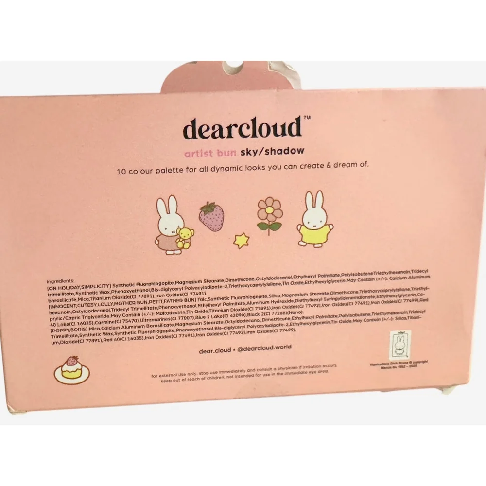 Dearcloud x Miffy Eyeshadow Palette 10 Shadows plus brush and Sticker Set